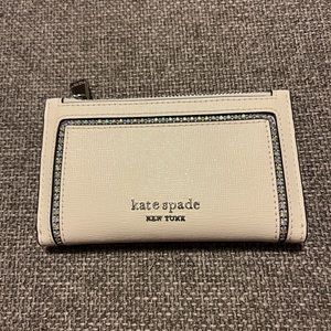 Kate Spade white wallet with iridescent crystals